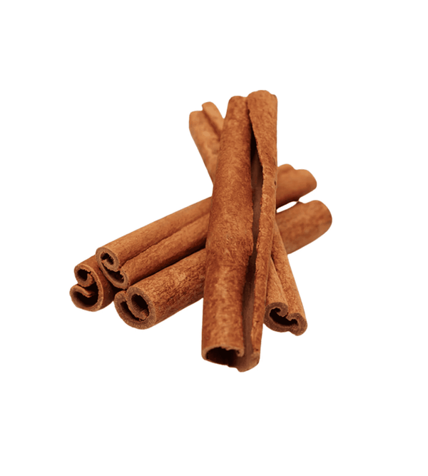 Cinnamon sticks on a white background