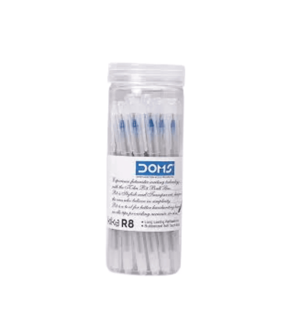 Container of DOMS R8 tattoo needles on a white background