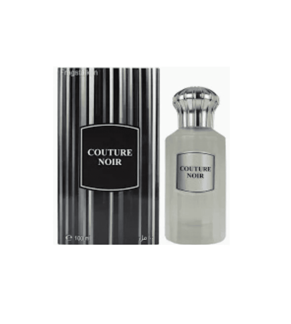 Couture Noir perfume bottle and packaging on a white background