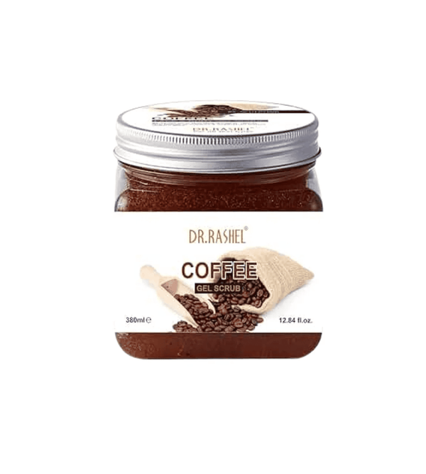Jar of Dr. Rashel Coffee Gel Scrub on a white background