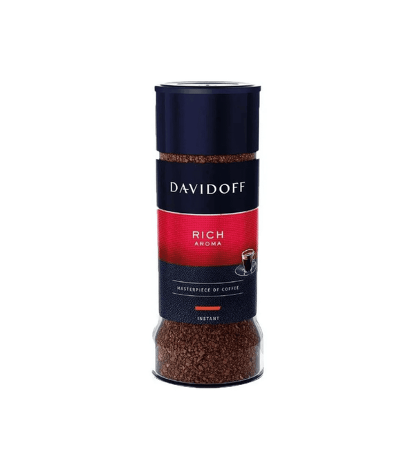 Davidoff rich aroma coffee powder bottle with white background
