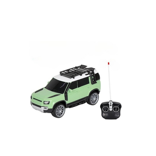 Toy SUV with roof rack and remote control on a white background