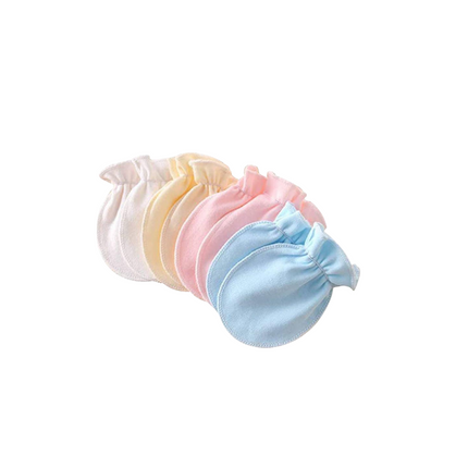Set of pastel-colored baby socks on a white background