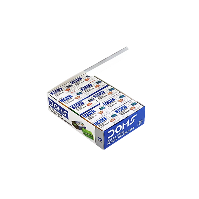 Box of DOMS extra long sharpners on a white background