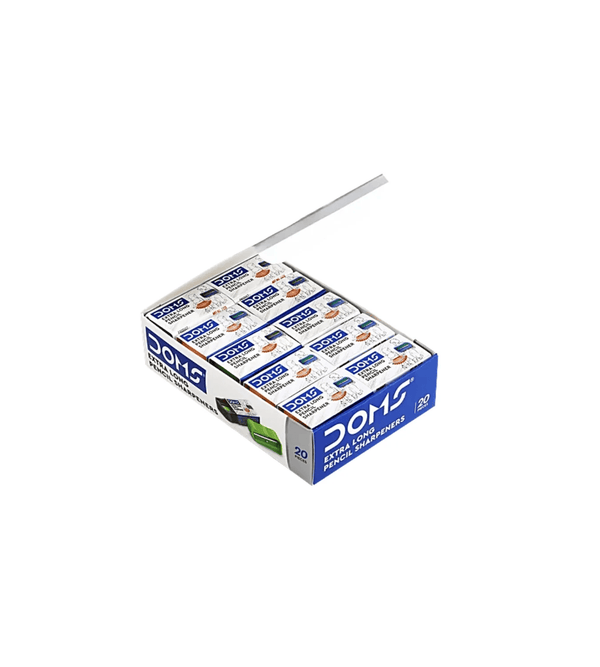Box of DOMS extra long sharpners on a white background