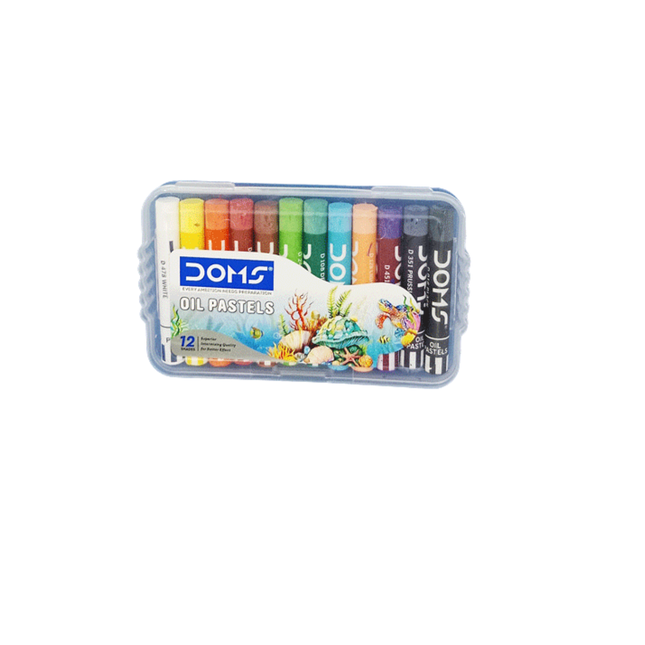 Doms oil pastels 12 shades box  with white background