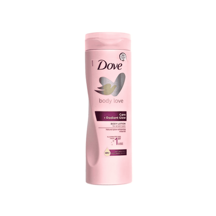 Dove body lotion bottle on a white background