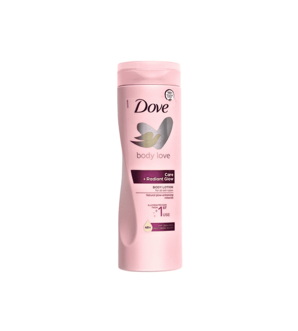 Dove body lotion bottle on a white background