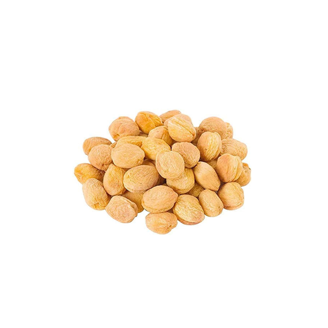 Pile of dried apricot on a white backgrounded 