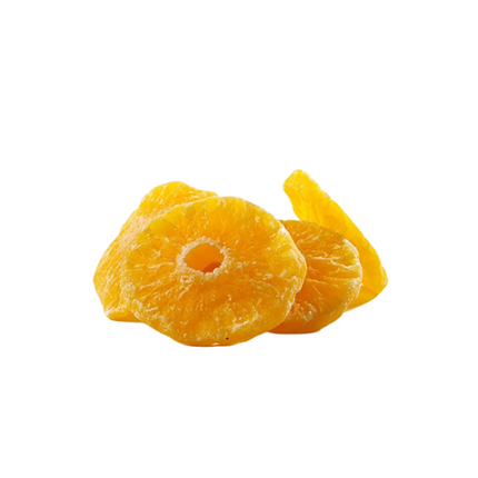 Dried Pineapple slices on a white background