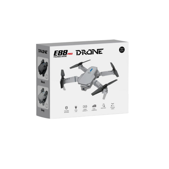 E88 drone packaging on a white background