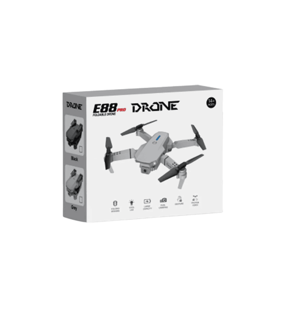 E88 drone packaging on a white background