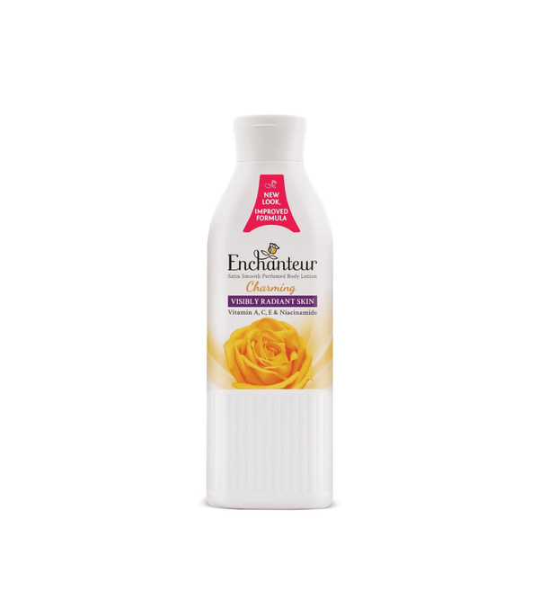 Enchanteur bottle with a yellow rose design on a white background