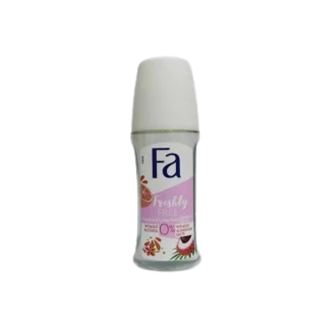 FA deodorant spray bottle on a white background