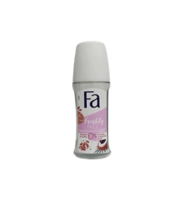 FA deodorant spray bottle on a white background