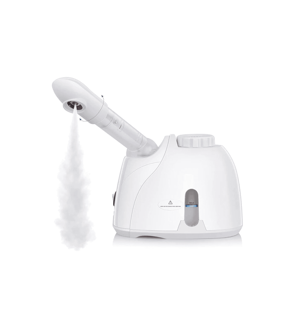 White garment steamer on a white background