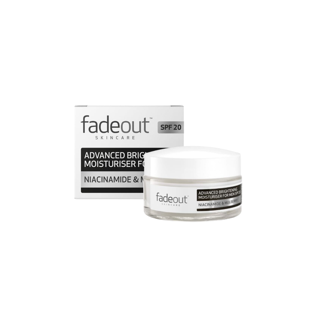 Fade Out skincare product with jar and box on a white background
