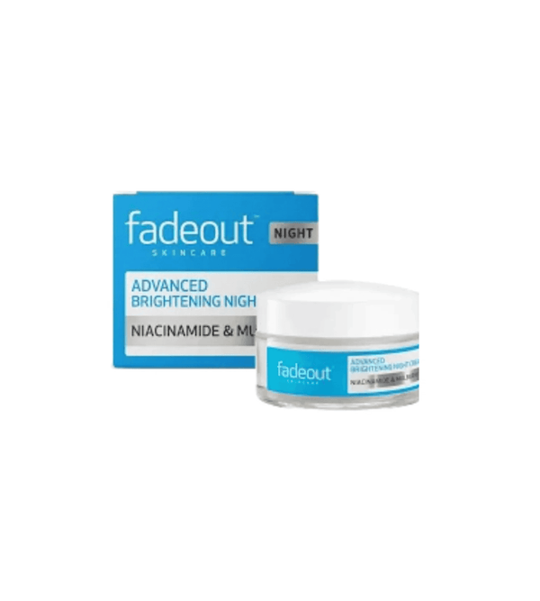 Fadeout skincare product with jar and box on a white background