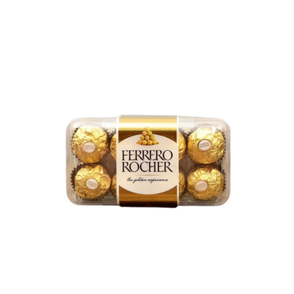 Ferrero Rocher chocolate set on a white background