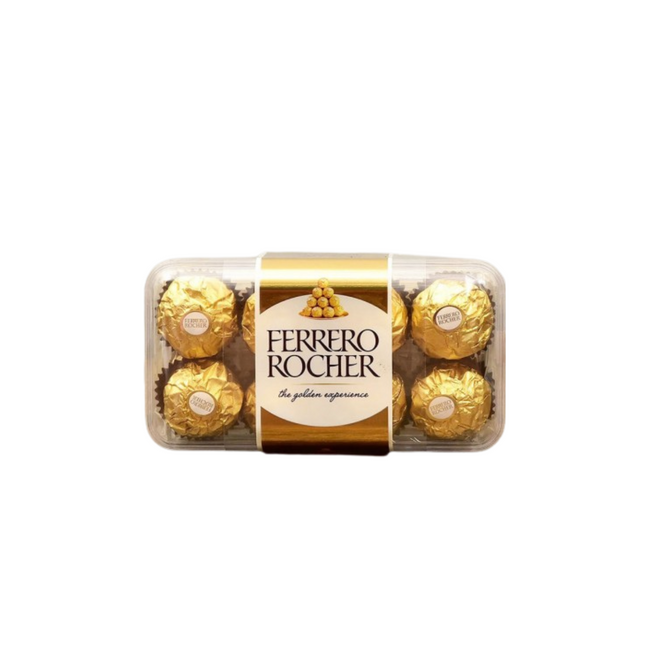 Ferrero Rocher chocolate set on a white background