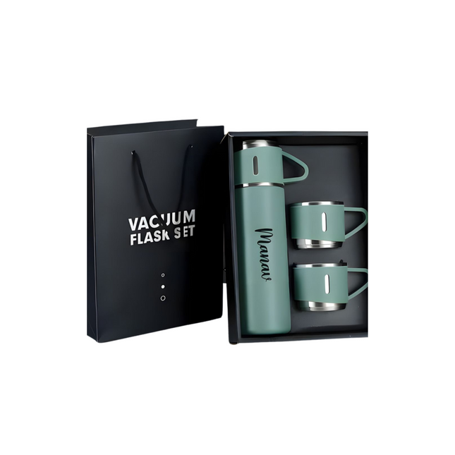 Vacuum flask with cup