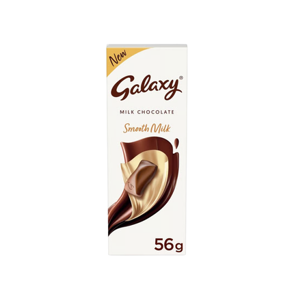 Galaxy milk chocolate bar packaging on a white background