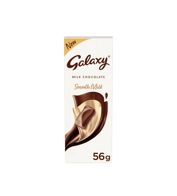 Galaxy milk chocolate bar packaging on a white background