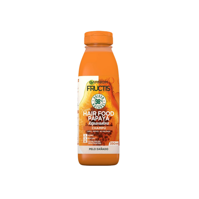 Garnier Fructis Hair Food Papaya Drink bottle with white background