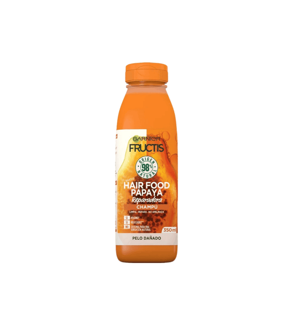 Garnier Fructis Hair Food Papaya Drink bottle with white background