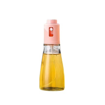 Clear bottle with pink cap on a white background