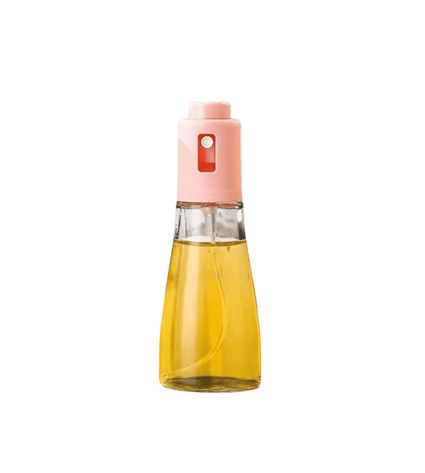 Clear bottle with pink cap on a white background