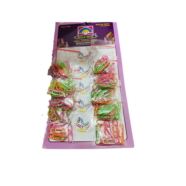 Gold seal vinyl clip 25*10 packs of board with white back ground