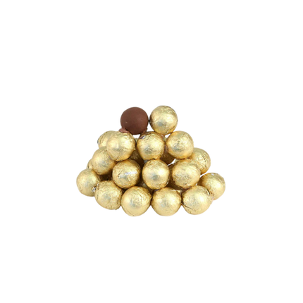Golden chocolate ball  in white background