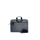 Gray laptop bag with a handle on a white background