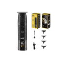 Hair styling tool with attachments and packaging on a white background