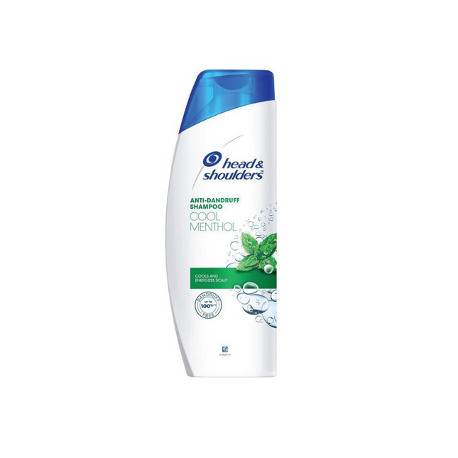 Head & Shoulders shampoo bottle with cool menthol flavor on a white background