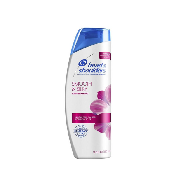 Head & Shoulders shampoo bottle with floral design on a white background