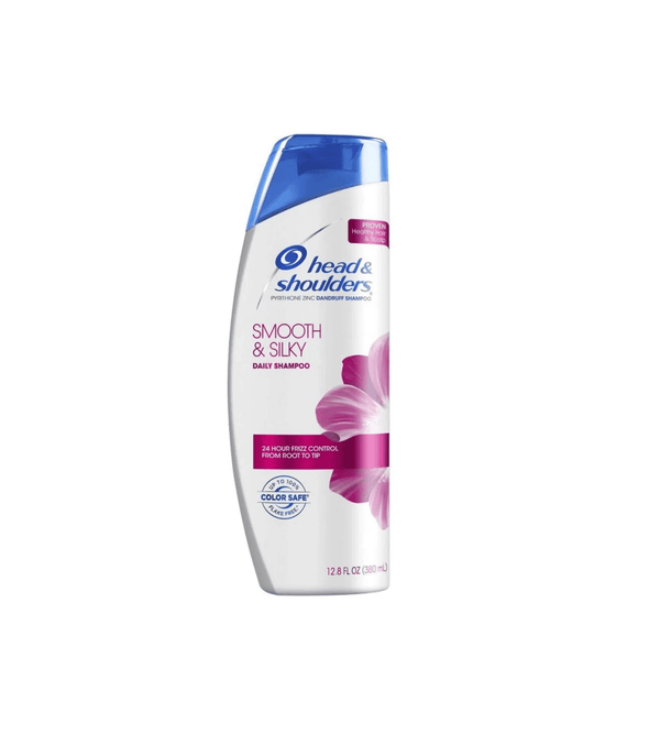 Head & Shoulders shampoo bottle with floral design on a white background