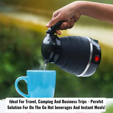 Portable Foldable Electric Silicone Travel Kettle – Mini Collapsible Hot Water Boiler