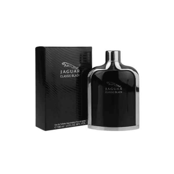 Jaguar Classic Black perfume bottle and packaging on a white background