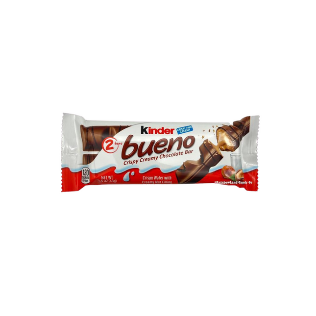 Kinder Bueno chocolate bar packaging on a white background