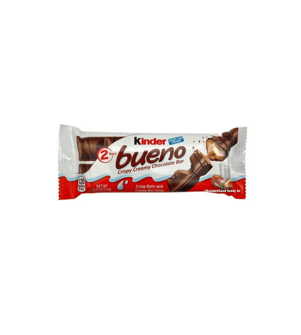 Kinder Bueno chocolate bar packaging on a white background