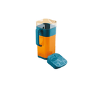 jug with a blue handle and lid on a white background