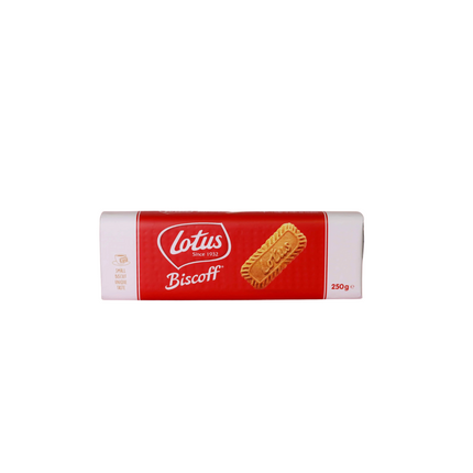 Lotus biscoff cookies with white background