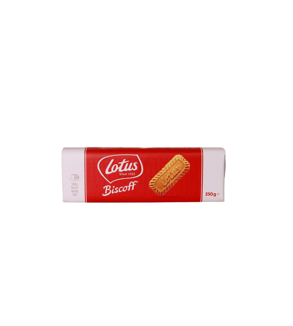Lotus biscoff cookies with white background