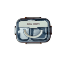 Clear lunch box with 'LUNCH TIME' text on a white background