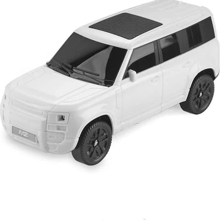 White toy SUV with black wheels on a white background