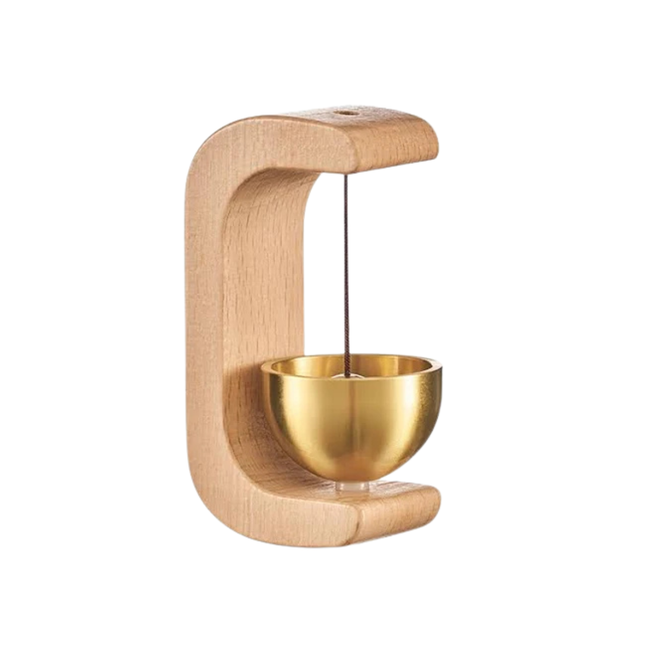 Magnetic Wooden Doorbell on white back ground