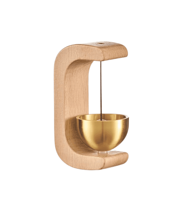 Magnetic Wooden Doorbell on white back ground