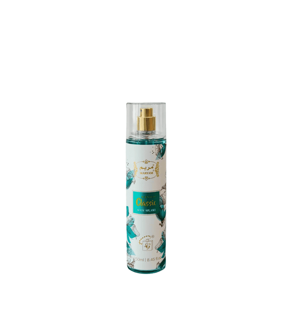 Spray bottle with floral design on a white background